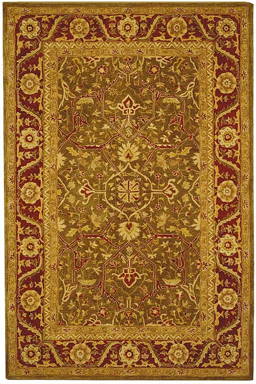 Safavieh Anatolia Hand Tufted Wool Runner - Timeless Elegance With Botanical Motifs For Your Home Decor Green ,Red Wool Pile An523a-214