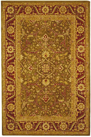 Safavieh Anatolia Hand Tufted Wool Runner - Timeless Elegance With Botanical Motifs For Your Home Decor Green ,Red Wool Pile An523a-214