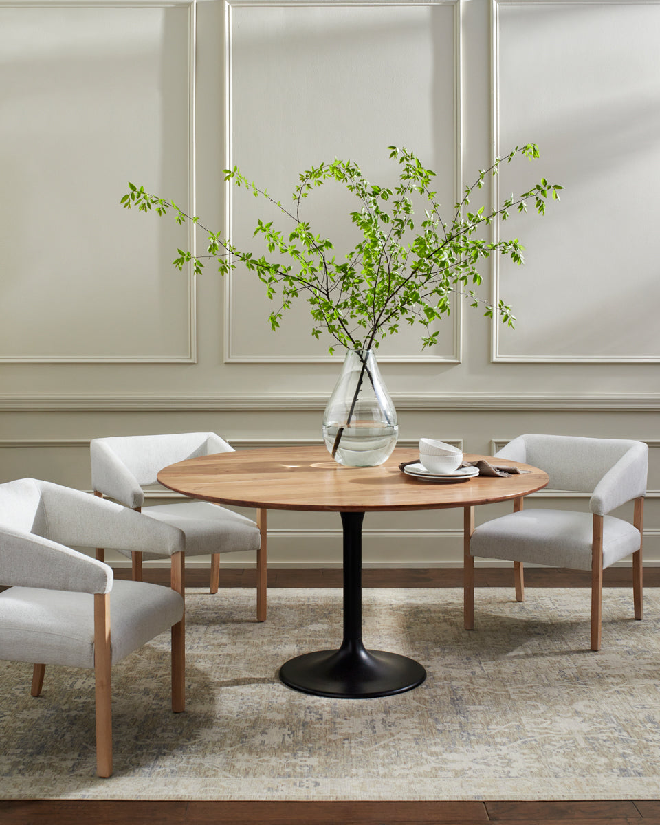 Anatalia ANAT-001 30"H x 55"W x 55"D Dining Table ANAT-001  Top: Brown; Base: Black Surya
