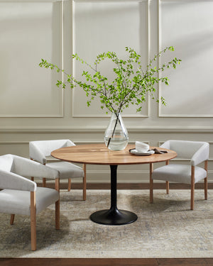 Anatalia ANAT-001 30"H x 55"W x 55"D Dining Table ANAT-001  Top: Brown; Base: Black Surya
