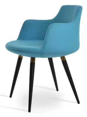 Soho Concept Tribeca Arm Ana Dining Chair - Stylish Ppm Leatherette With Metal Legs, 2-year Warranty, Comfort Fit Walnut,Turquoise  Soho-concept-dining-chair-00254