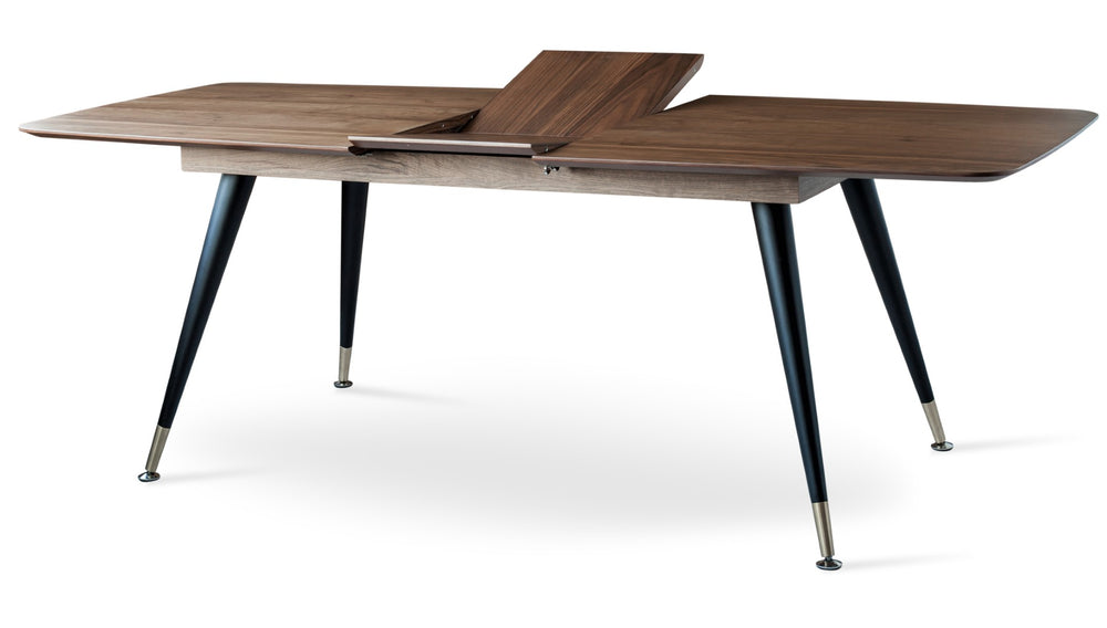 Soho Concept Ana Extendable Dining Table With Walnut Veneer Top, Matte Black Legs & Brass Accents For Elegant Dining Walnut  Soho-concept-dining-chair-13623
