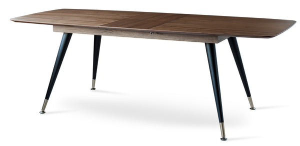 Soho Concept Ana Extendable Dining Table With Walnut Veneer Top, Matte Black Legs & Brass Accents For Elegant Dining Walnut  Soho-concept-dining-chair-13622