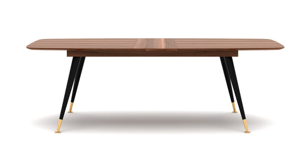 Soho Concept Ana Extendable Dining Table With Walnut Veneer Top, Matte Black Legs & Brass Accents For Elegant Dining Walnut  Soho-concept-dining-chair-13862