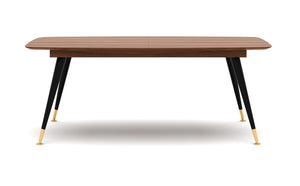 Soho Concept Ana Extendable Dining Table With Walnut Veneer Top, Matte Black Legs & Brass Accents For Elegant Dining Walnut  Soho-concept-dining-chair-13863