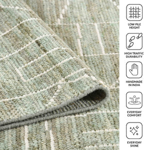 Amer Rugs Anna Hand-knotted Area Rug Crafted From Premium Wool And Viscose For Timeless Elegance And Style Sea Spray Wool, Art Silk (Viscose) Ann21014