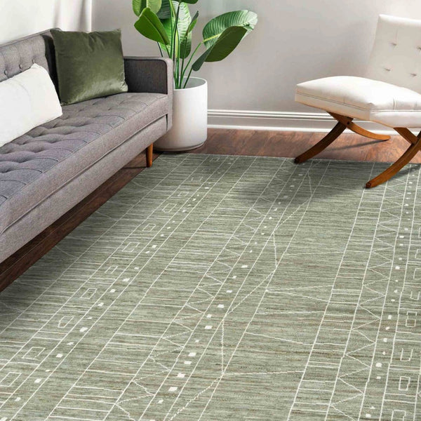 Amer Rugs Anna Hand-knotted Area Rug Crafted From Premium Wool And Viscose For Timeless Elegance And Style Sea Spray Wool, Art Silk (Viscose) Ann21014