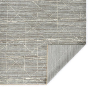 AMER Rugs Anna  ANN-3 Hand-Knotted Handmade Raw Handspun New Zealand Wool Transitional Geometric Rug Gray 2'6" x 8'