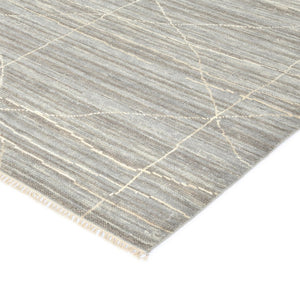 Amer Rugs Anna Modern Geometric Hand-knotted Area Rug In Luxurious New Zealand Wool For Timeless Elegance Gray Wool, Viscose Ann30912