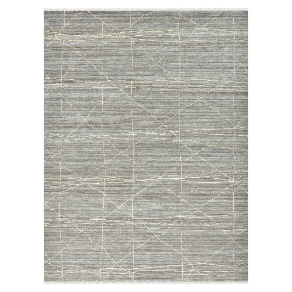 Amer Rugs Anna Modern Geometric Hand-knotted Area Rug In Luxurious New Zealand Wool For Timeless Elegance Gray Wool, Viscose Ann30912