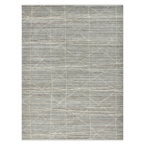 Amer Rugs Anna Modern Geometric Hand-knotted Area Rug In Luxurious New Zealand Wool For Timeless Elegance Gray Wool, Viscose Ann30912
