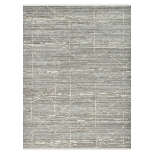 Amer Rugs Anna Modern Geometric Hand-knotted Area Rug In Luxurious New Zealand Wool For Timeless Elegance Gray Wool, Viscose Ann30912