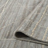 AMER Rugs Anna  ANN-3 Hand-Knotted Handmade Raw Handspun New Zealand Wool Transitional Geometric Rug Gray 2'6" x 8'