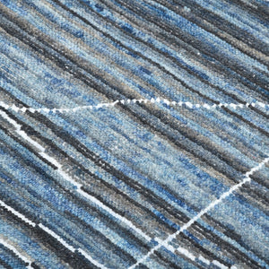 AMER Rugs Anna  ANN-4 Hand-Knotted Handmade Raw Handspun New Zealand Wool Transitional Geometric Rug Navy Blue 2'6" x 8'