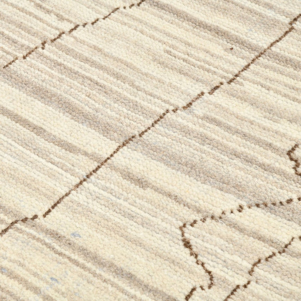 Amer Rugs Anna Modern Geometric Hand-knotted Area Rug In Luxurious New Zealand Wool For Timeless Elegance Beige Wool, Viscose Ann60203