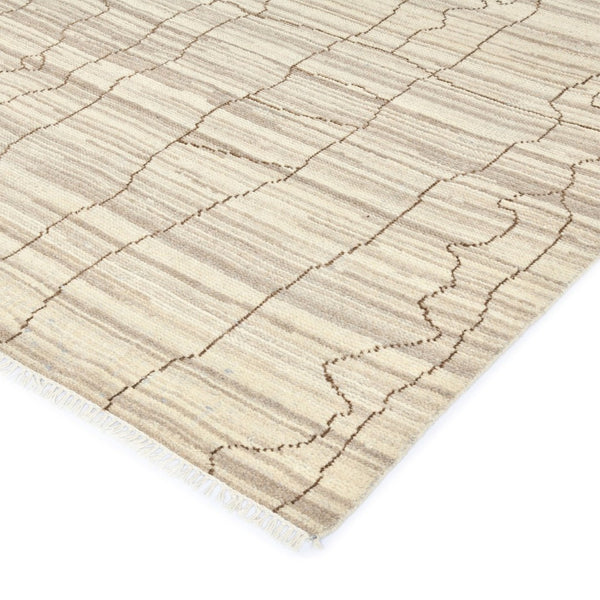 Amer Rugs Anna Modern Geometric Hand-knotted Area Rug In Luxurious New Zealand Wool For Timeless Elegance Beige Wool, Viscose Ann60203