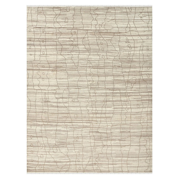 Amer Rugs Anna Modern Geometric Hand-knotted Area Rug In Luxurious New Zealand Wool For Timeless Elegance Beige Wool, Viscose Ann60203