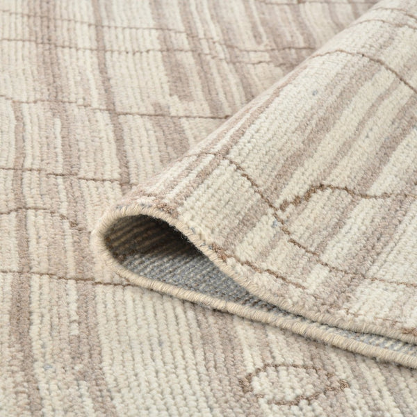 Amer Rugs Anna Modern Geometric Hand-knotted Area Rug In Luxurious New Zealand Wool For Timeless Elegance Beige Wool, Viscose Ann60203