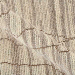 Amer Rugs Anna Modern Geometric Hand-knotted Area Rug In Luxurious New Zealand Wool For Timeless Elegance Beige Wool, Viscose Ann60203