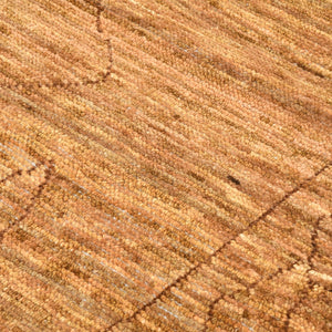 AMER Rugs Anna  ANN-7 Hand-Knotted Handmade Raw Handspun New Zealand Wool Transitional Geometric Rug Dark Gold 2'6" x 8'