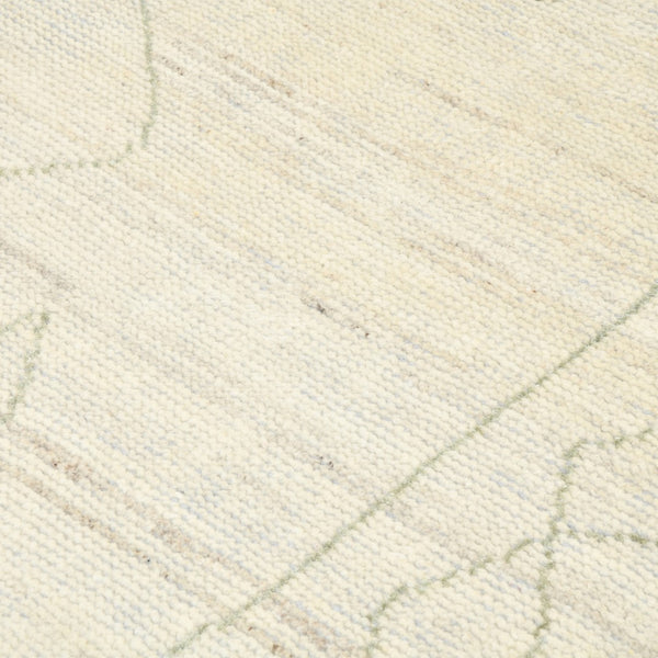 AMER Rugs Anna  ANN-8 Hand-Knotted Handmade Raw Handspun New Zealand Wool Transitional Geometric Rug Ivory 2'6" x 8'