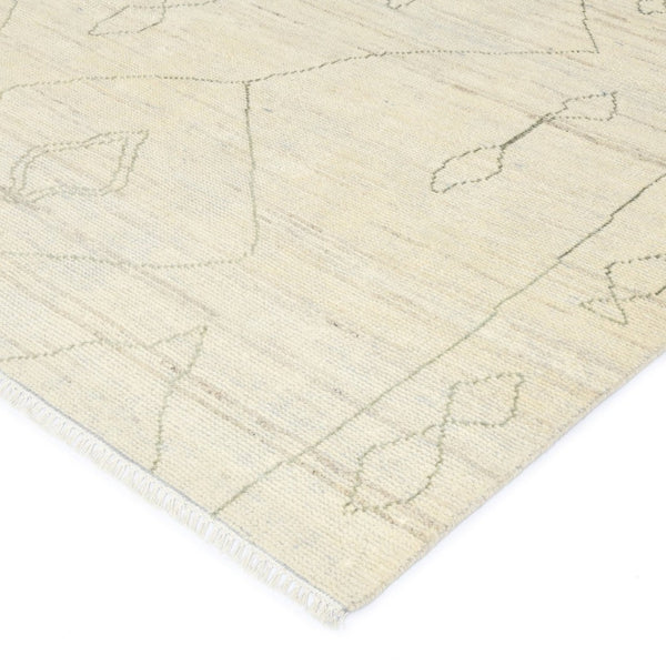 Amer Rugs Anna Modern Geometric Hand-knotted Area Rug In Luxurious New Zealand Wool For Timeless Elegance Ivory Wool, Viscose Ann81014