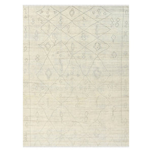 Amer Rugs Anna Modern Geometric Hand-knotted Area Rug In Luxurious New Zealand Wool For Timeless Elegance Ivory Wool, Viscose Ann81014