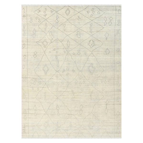 Amer Rugs Anna Modern Geometric Hand-knotted Area Rug In Luxurious New Zealand Wool For Timeless Elegance Ivory Wool, Viscose Ann81014
