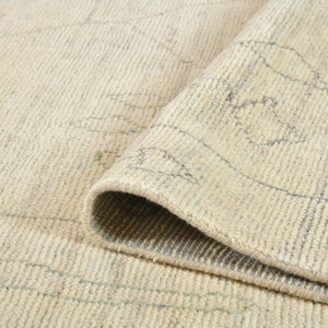 AMER Rugs Anna  ANN-8 Hand-Knotted Handmade Raw Handspun New Zealand Wool Transitional Geometric Rug Ivory 2'6" x 8'