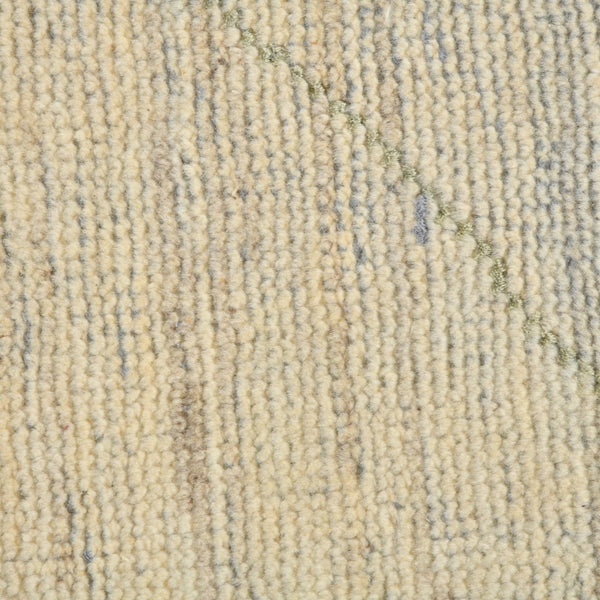 AMER Rugs Anna  ANN-8 Hand-Knotted Handmade Raw Handspun New Zealand Wool Transitional Geometric Rug Ivory 2'6" x 8'