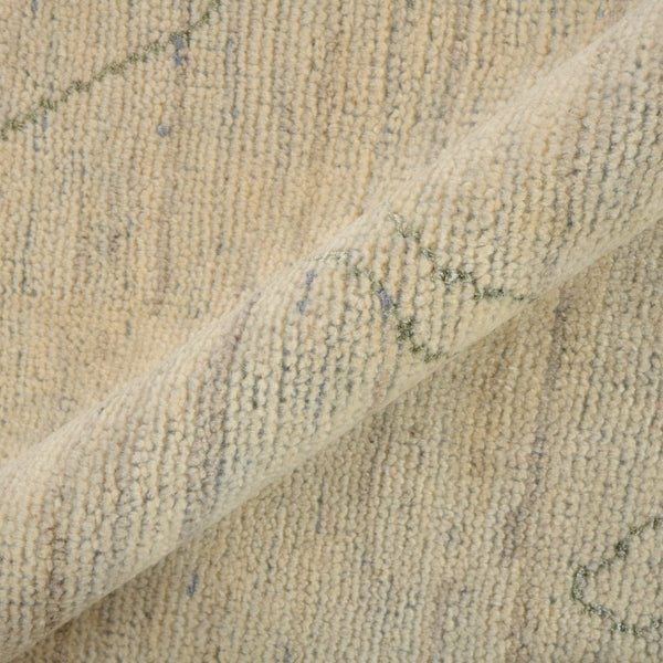 AMER Rugs Anna  ANN-8 Hand-Knotted Handmade Raw Handspun New Zealand Wool Transitional Geometric Rug Ivory 2'6" x 8'