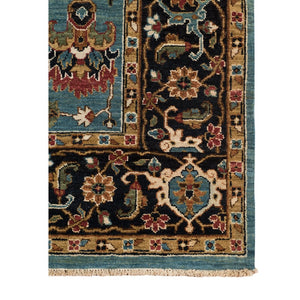 Amer Rugs Antiquity Hand-knotted Area Rug - Elegant Persian-inspired Design In Premium New Zealand Wool Turquoise Wool Anq120810