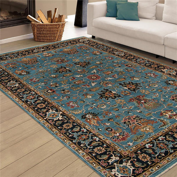 Amer Rugs Antiquity Hand-knotted Area Rug - Elegant Persian-inspired Design In Premium New Zealand Wool Turquoise Wool Anq120810
