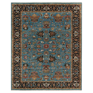 Amer Rugs Antiquity Hand-knotted Area Rug - Elegant Persian-inspired Design In Premium New Zealand Wool Turquoise Wool Anq120810