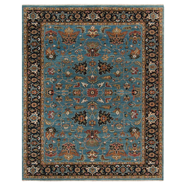 Amer Rugs Antiquity Hand-knotted Area Rug - Elegant Persian-inspired Design In Premium New Zealand Wool Turquoise Wool Anq120810