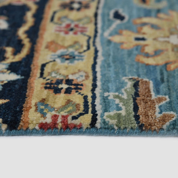 Amer Rugs Antiquity Hand-knotted Area Rug - Elegant Persian-inspired Design In Premium New Zealand Wool Turquoise Wool Anq120810