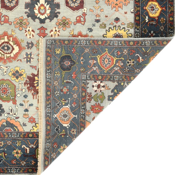 Amer Rugs Antiquity Hand-knotted Area Rug - Elegant Persian-inspired Design In Premium New Zealand Wool Sky Blue,Denim Wool Anq151215