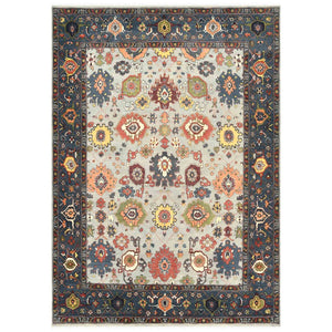 Amer Rugs Antiquity Hand-knotted Area Rug - Elegant Persian-inspired Design In Premium New Zealand Wool Sky Blue,Denim Wool Anq151215