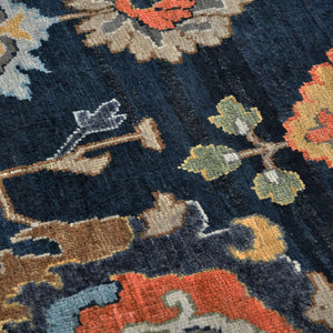 Amer Rugs Antiquity Hand-knotted Area Rug - Elegant Persian-inspired Design In Premium New Zealand Wool Navy Blue Wool Anq161014