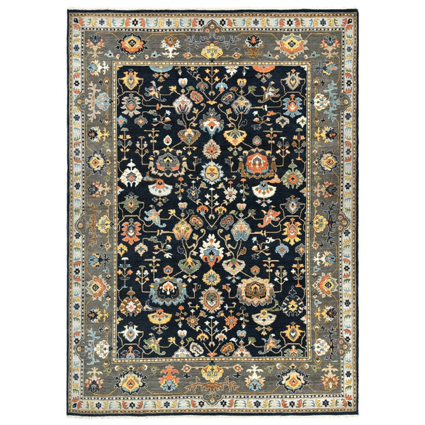 Amer Rugs Antiquity Hand-knotted Area Rug - Elegant Persian-inspired Design In Premium New Zealand Wool Navy Blue Wool Anq161014