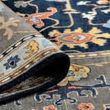 AMER Rugs Antiquity  ANQ-16 Hand-Knotted Handmade Raw Handspun New Zealand Wool Classic Persian Rug Navy Blue 9' x 12'