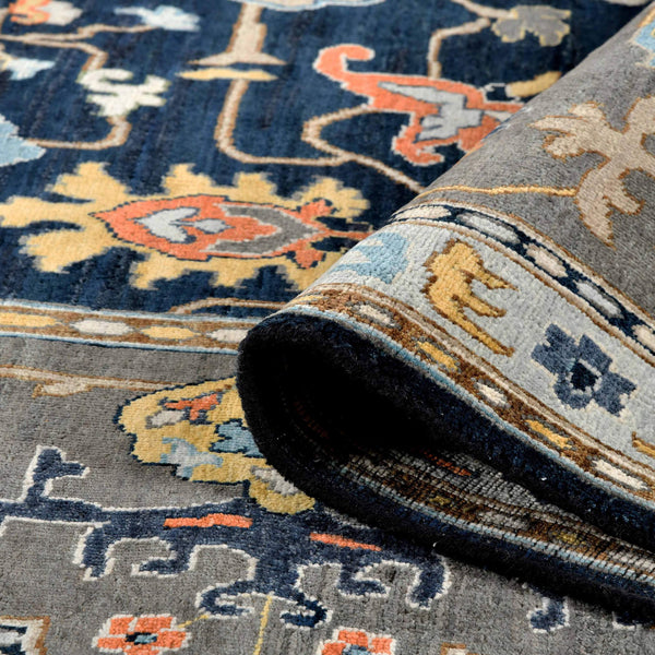 Antiquity Hand-knotted New Zealand Wool Persian Motif Area Rug for Elegant Living Rooms