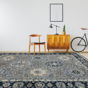 AMER Rugs Antiquity  ANQ-52 Hand-Knotted Handmade Raw Handspun New Zealand Wool Classic Persian Rug Fog 2'6" x 10'