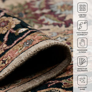 Amer Rugs Antiquity Hand-knotted Area Rug - Elegant Persian-inspired Design In Premium New Zealand Wool Camel,Blue Wool Anq81215