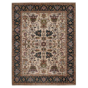 Amer Rugs Antiquity Hand-knotted Area Rug - Elegant Persian-inspired Design In Premium New Zealand Wool Camel,Blue Wool Anq81215