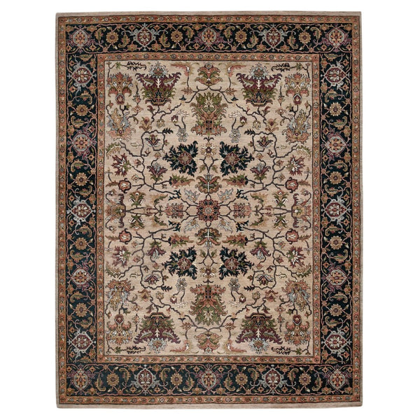 Amer Rugs Antiquity Hand-knotted Area Rug - Elegant Persian-inspired Design In Premium New Zealand Wool Camel,Blue Wool Anq81215