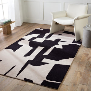 Jaipur Living Anthem Noverre Modern Handmade Indoor Rug Black 5'x8'