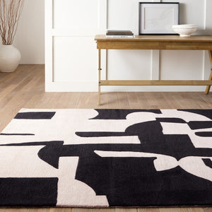 Jaipur Living Anthem Noverre Modern Handmade Indoor Rug Black 5'x8'