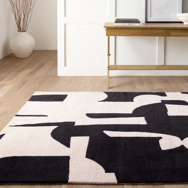 Jaipur Living Anthem Noverre Modern Handmade Indoor Rug Black 5'x8'