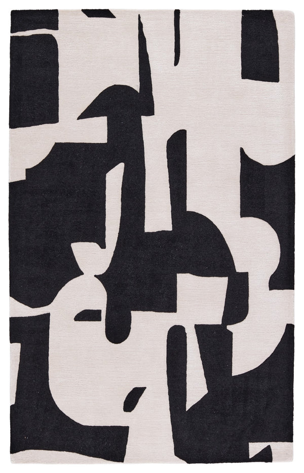 Jaipur Living Anthem Noverre Modern Handmade Indoor Rug Black 5'x8'
